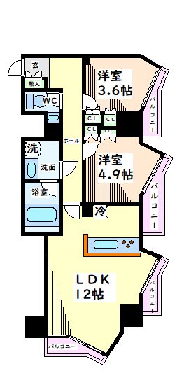 立川市高松町のマンションの間取り