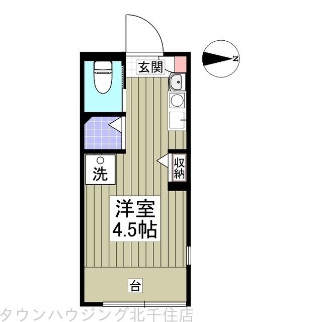 足立区千住大川町のアパートの間取り