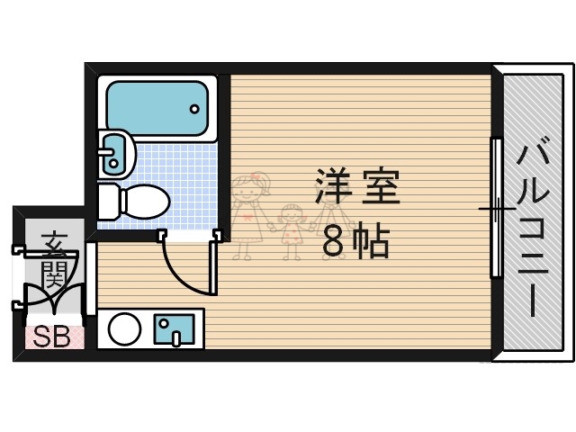 大阪市住吉区万代東のマンションの間取り