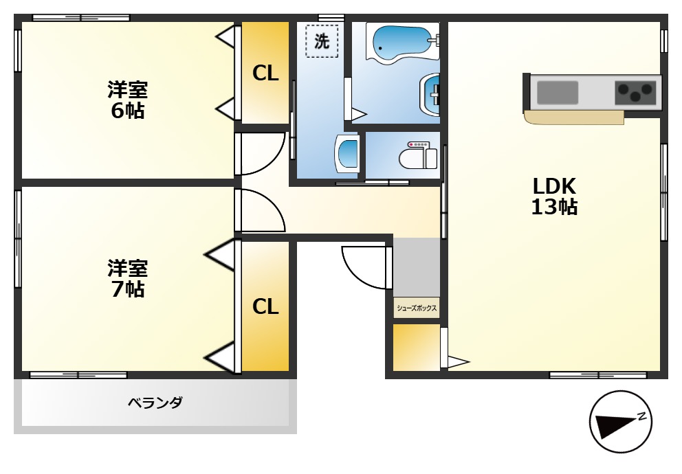 ハイツ晴斗VIの間取り