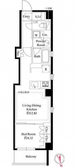 343レジデンス西麻布(オープンレジデンシア)の間取り