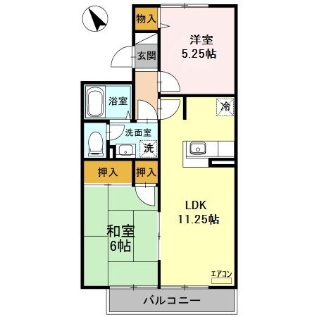 【本庄市朝日町のアパートの間取り】