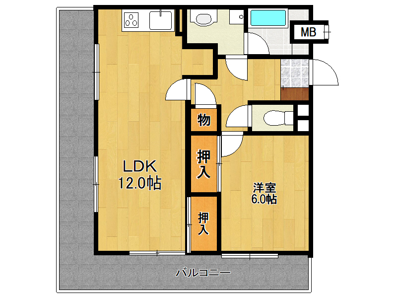 太宰府市五条のマンションの間取り