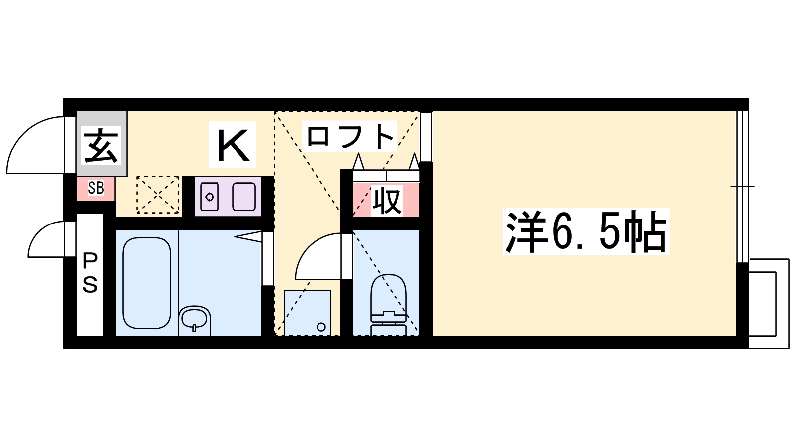 揖保郡太子町東南のアパートの間取り