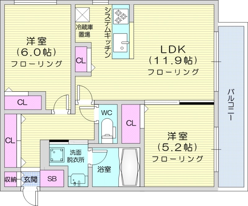 【エナグランツ山鼻公園の間取り】