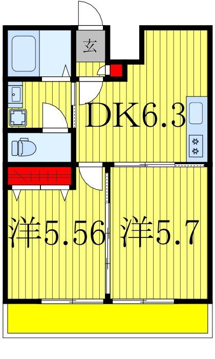 柏市中新宿のマンションの間取り