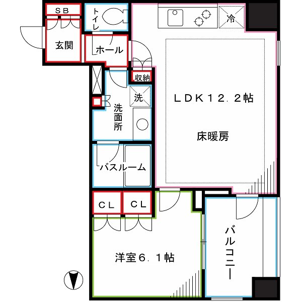 中野区東中野のマンションの間取り