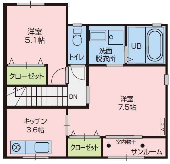 クローバーB棟の間取り