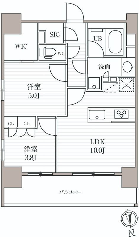 台東区元浅草のマンションの間取り