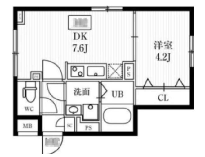 新宿区新小川町のマンションの間取り