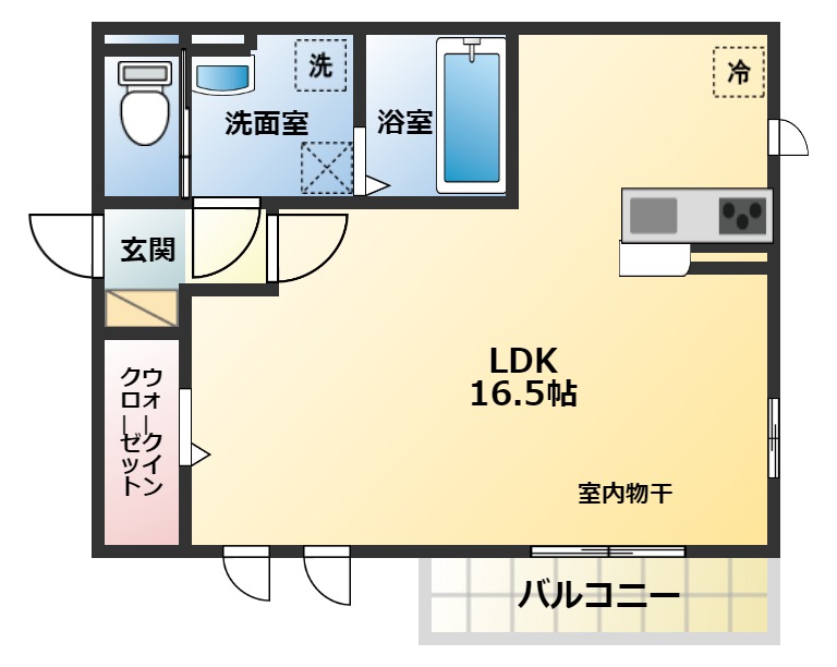 富田林市小金台のアパートの間取り