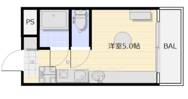 京都市右京区御室竪町のマンションの間取り