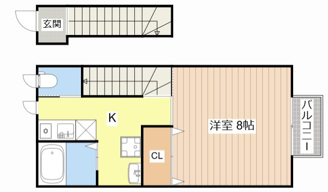 甲賀市水口町山のアパートの間取り