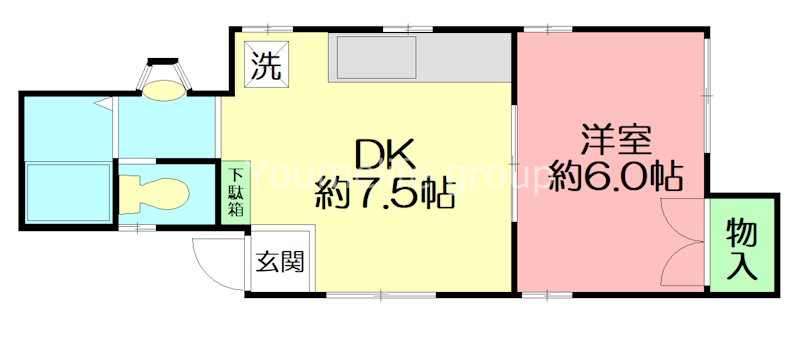 茅ヶ崎市南湖のアパートの間取り