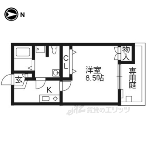 京都市伏見区深草極楽寺町のアパートの間取り