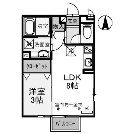 伊勢崎市美茂呂町のアパートの間取り