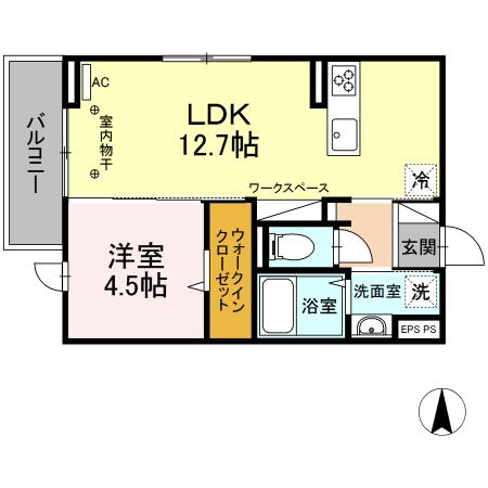 中巨摩郡昭和町西条のアパートの間取り