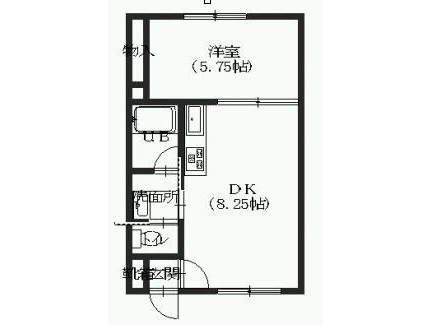 函館市高盛町のアパートの間取り