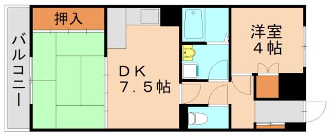 北九州市八幡西区陣山のマンションの間取り