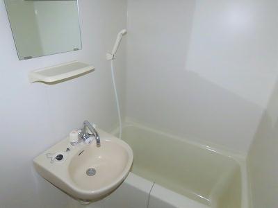 バス・シャワールーム　洗面台とユニット式のお風呂です