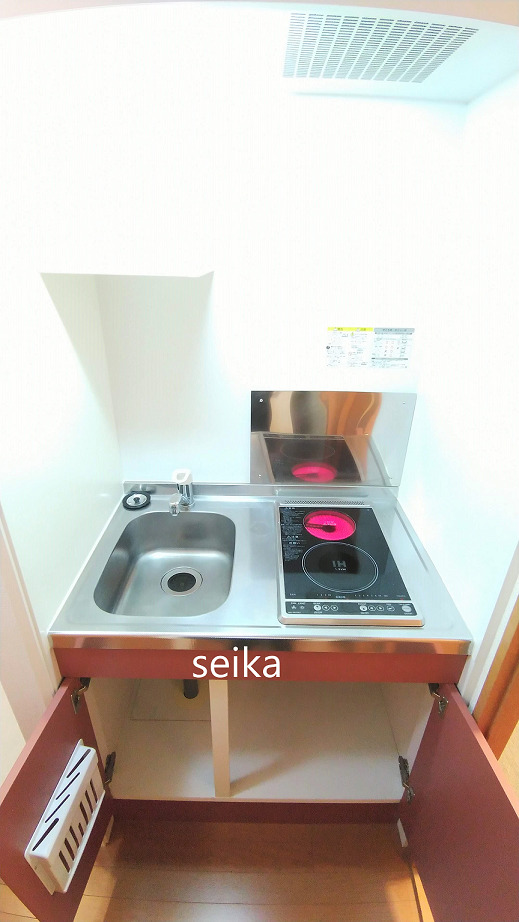 キッチン　２口電気コンロ付き！