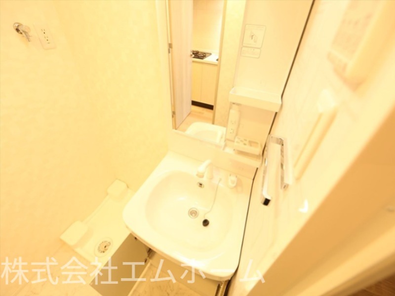 洗面設備　脱衣所　独立洗面台（シャンプードレッサー付）収納スペース有