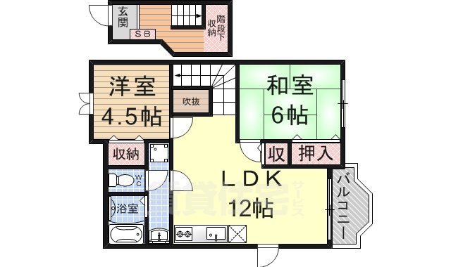 ＪＲ東海道本線 瀬田駅 徒歩15分 2階建 築29年の間取り写真