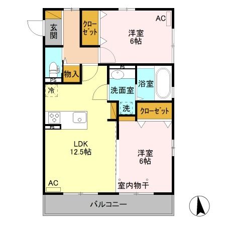 ＪＲ上越線 高崎問屋町駅 徒歩9分 3階建 築7年の間取り写真