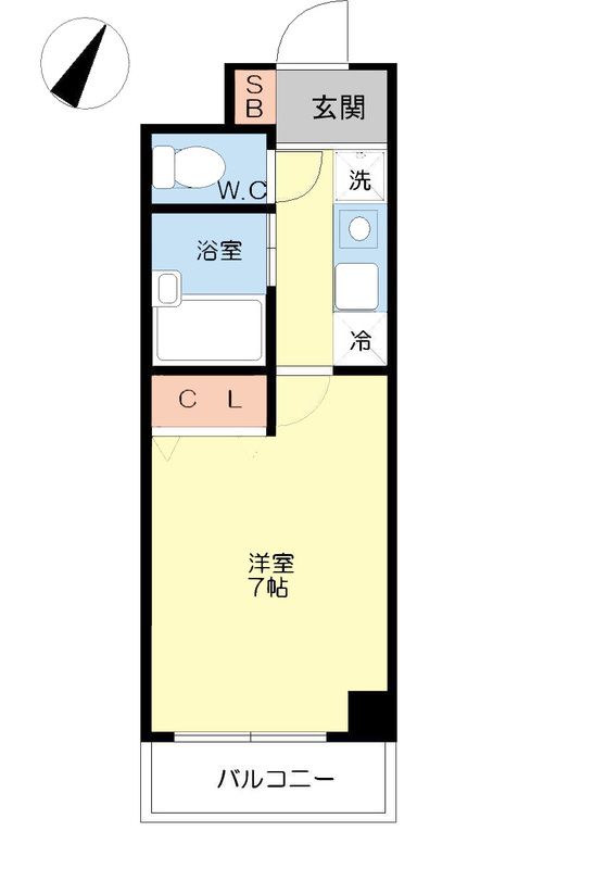 ＪＲ大阪環状線 弁天町駅 徒歩3分 9階建 築31年の間取り写真