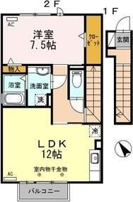 名鉄小牧線 小牧駅 バス乗車時間：21分 最寄りバス停で下車 徒歩2分 2階建 築14年の間取り写真