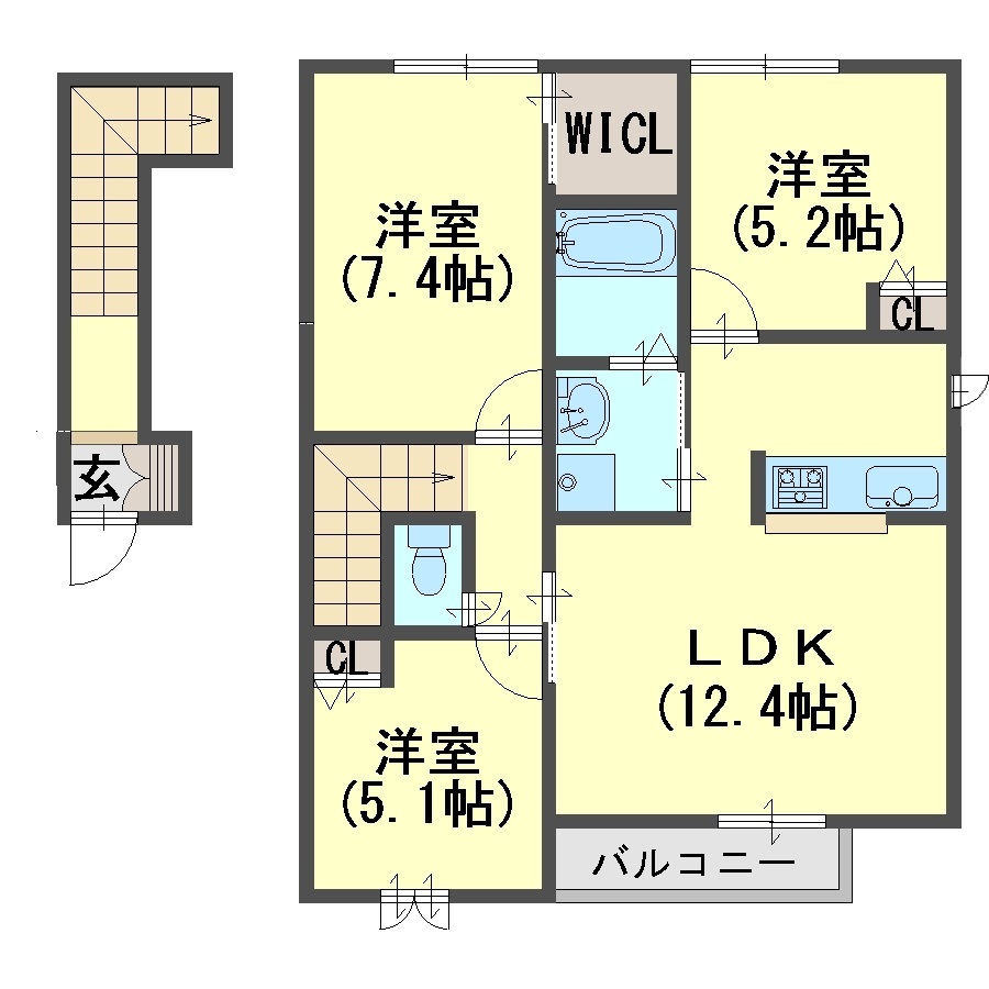 【シャーメゾン北本荘Ａの間取り】