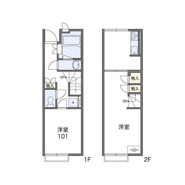 岡山市中区倉富のアパートの間取り