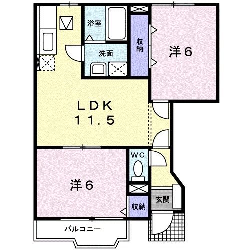 【御前崎市白羽のアパートの間取り】