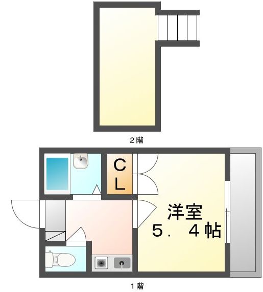 【高松市元山町のアパートの間取り】