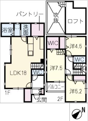 【リーブルファイン東本地ケ原町　７号棟の間取り】