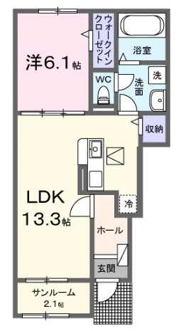 井原市木之子町のアパートの間取り