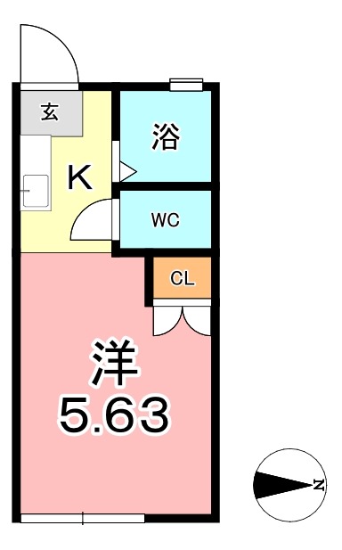 倉敷市西中新田のアパートの間取り