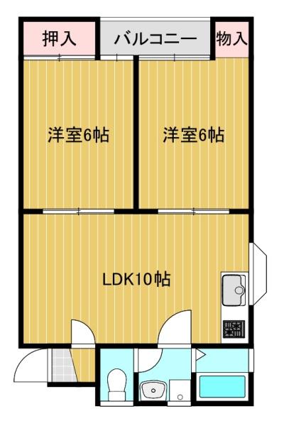 錦ハイツの間取り