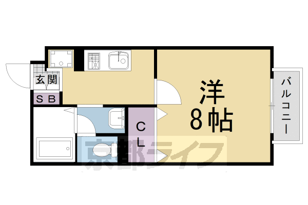 京都市伏見区竹田東小屋ノ内町のアパートの間取り