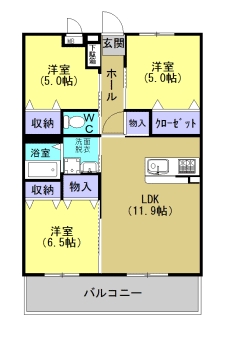 三養基郡みやき町大字市武のマンションの間取り