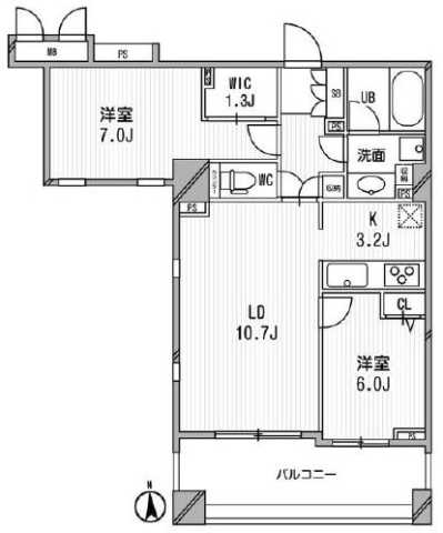 千代田区神田小川町のマンションの間取り