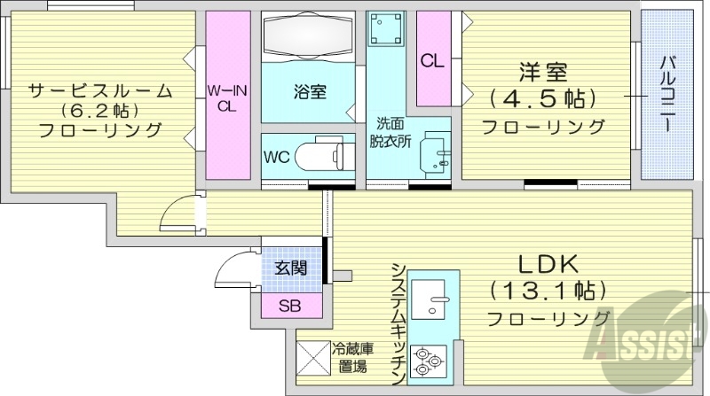 FLAX CITY ASABUの間取り