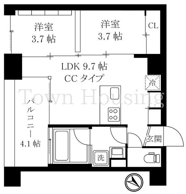 中央区日本橋浜町のマンションの間取り