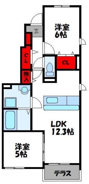 ウェイホームやまのくちBの間取り