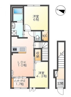 広島市安佐北区可部のアパートの間取り