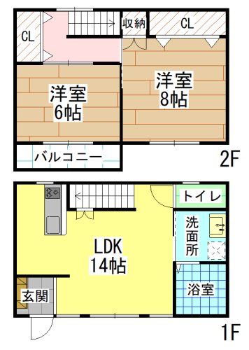 京都郡苅田町尾倉のアパートの間取り