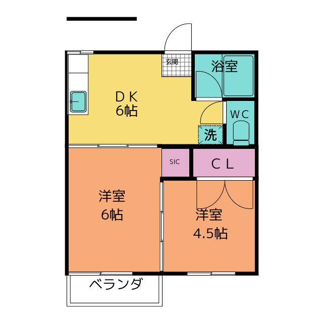 コーポかとれあの間取り