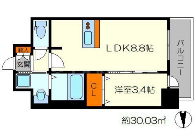 プレサンス難波マジョリティの間取り