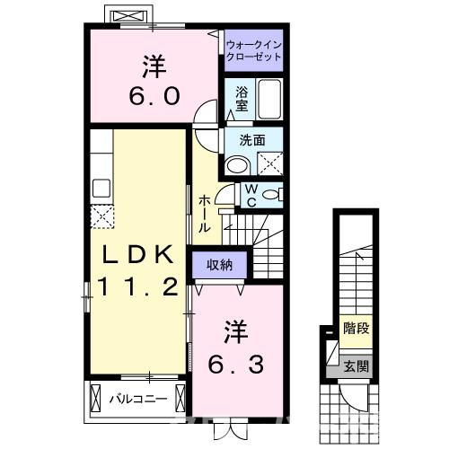 三豊市詫間町詫間のアパートの間取り