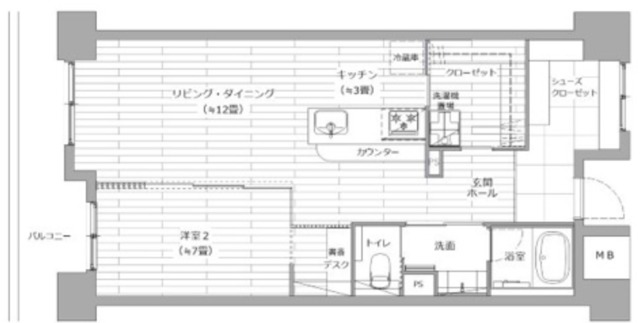 プライムアーバン目黒リバーフロントの間取り